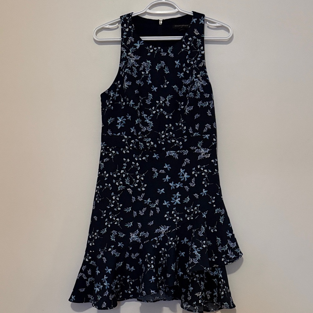 Banana Republic Factory Navy Floral Dress